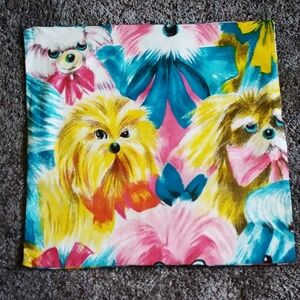 60's/70's Vintage Material Adorable Handmade Dogs Pattern Pillow Cover